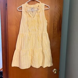 Yellow Striped Sleeveless Dress